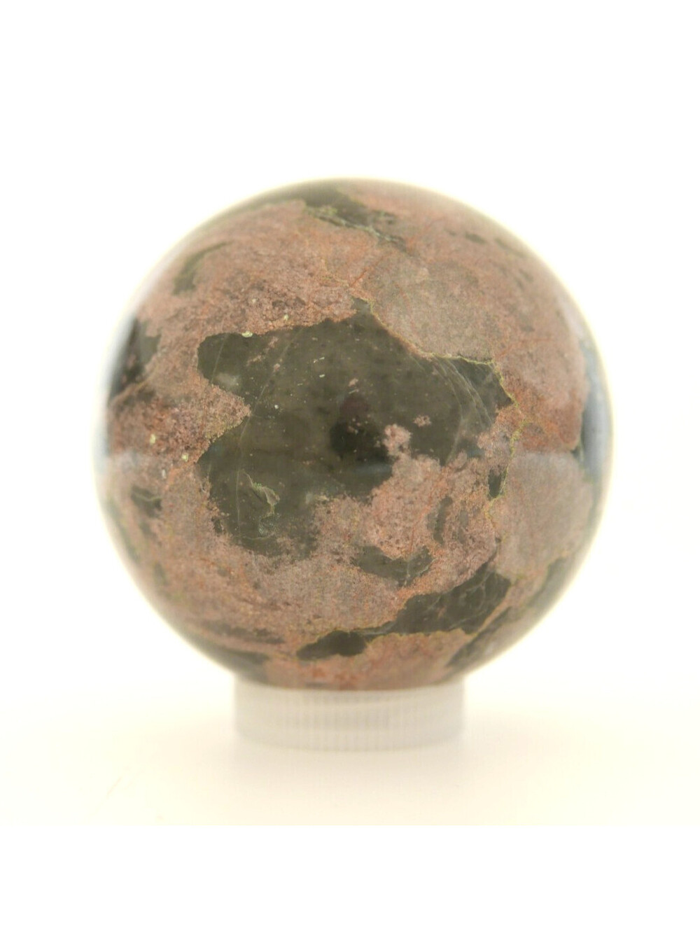 Natural Unakite Granite Polished Stone Sphere 59mm 2.3” Salmon Pink Feldspar